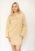 Taupe Washed Woven Shirt Dress