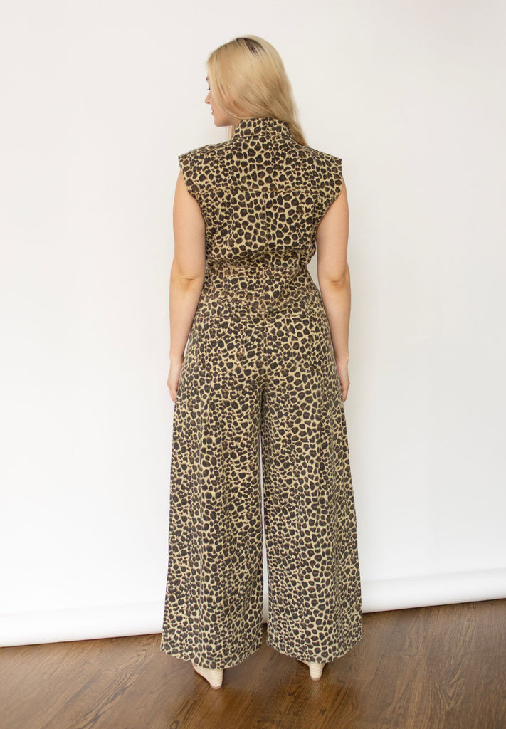 Leopard Casual Wide Leg Jumpsuit