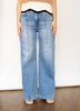 RISEN Tummy Control High Rise Wide Front Pintuck Jeans