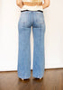 RISEN Tummy Control High Rise Wide Front Pintuck Jeans
