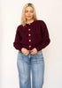 Wine Cropped Cardigan
