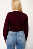 Wine Cropped Cardigan