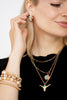 Turquoise Bull Head Circle Pendant Layered Necklace