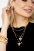 Turquoise Bull Head Circle Pendant Layered Necklace