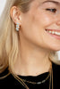 Oval Natural Stone Turquoise Hoop Earrings