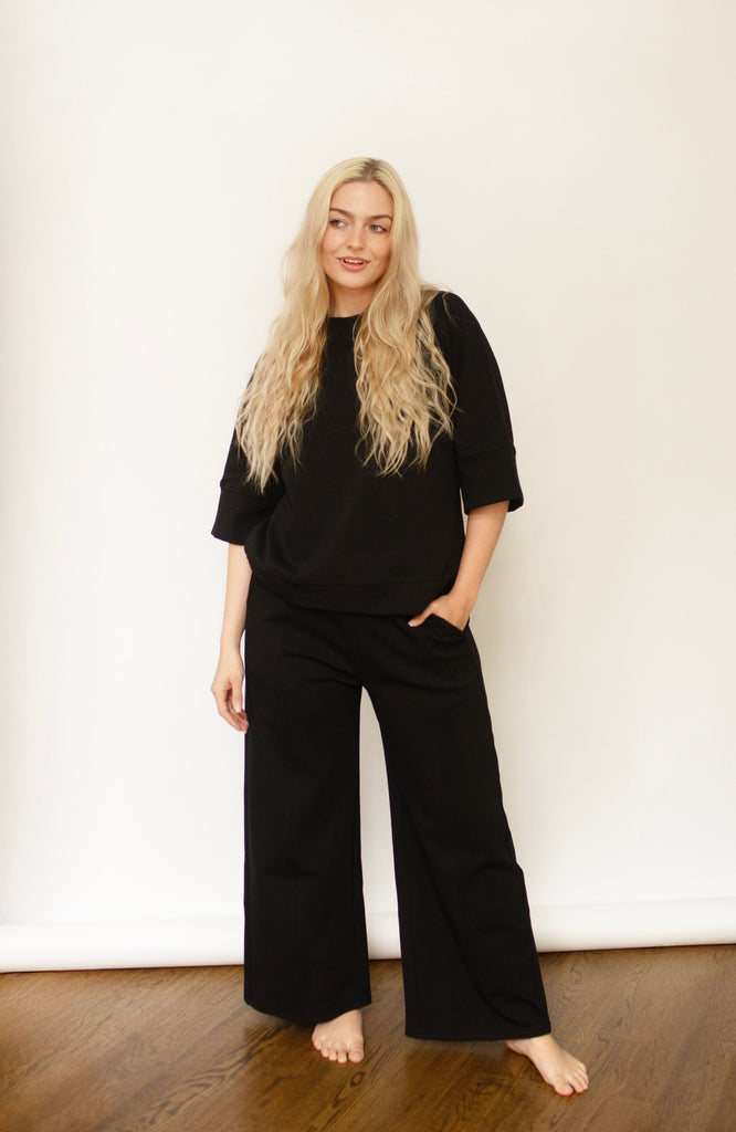 Black Scuba Knit Pants