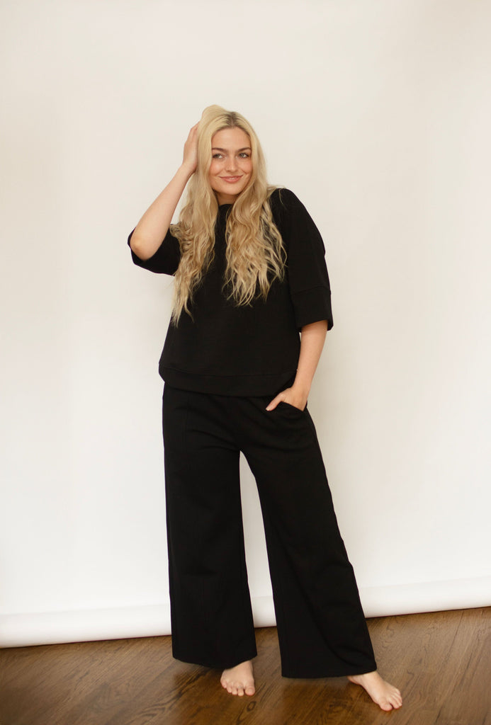 Black Scuba Knit Pants