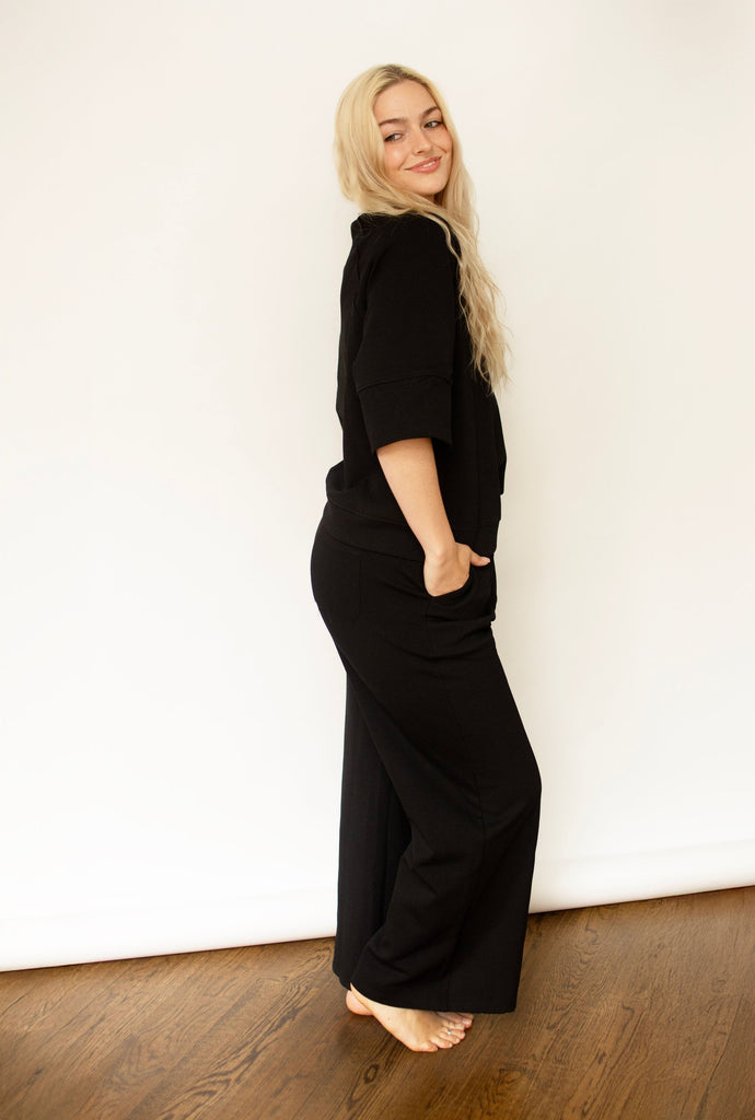 Black Scuba Knit Pants