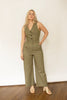 Olive Tailored Wide Leg Jumpsuit