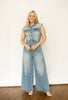 Denim Casual Wide Leg Jumpsuit