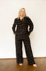 Black Print Relaxed Pants