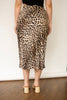 Leopard Satin Midi Skirt