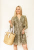 Olive Printed Tiered Mini Dress
