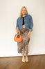 Leopard Satin Midi Skirt