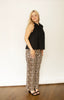 Washed Leopard Print Ankle Pants