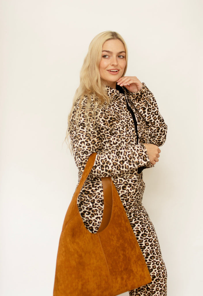 Washed Leopard Print Short Jacket