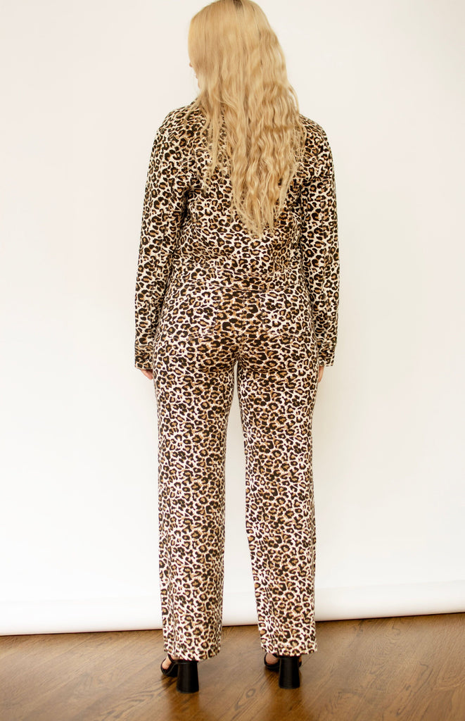 Washed Leopard Print Short Jacket