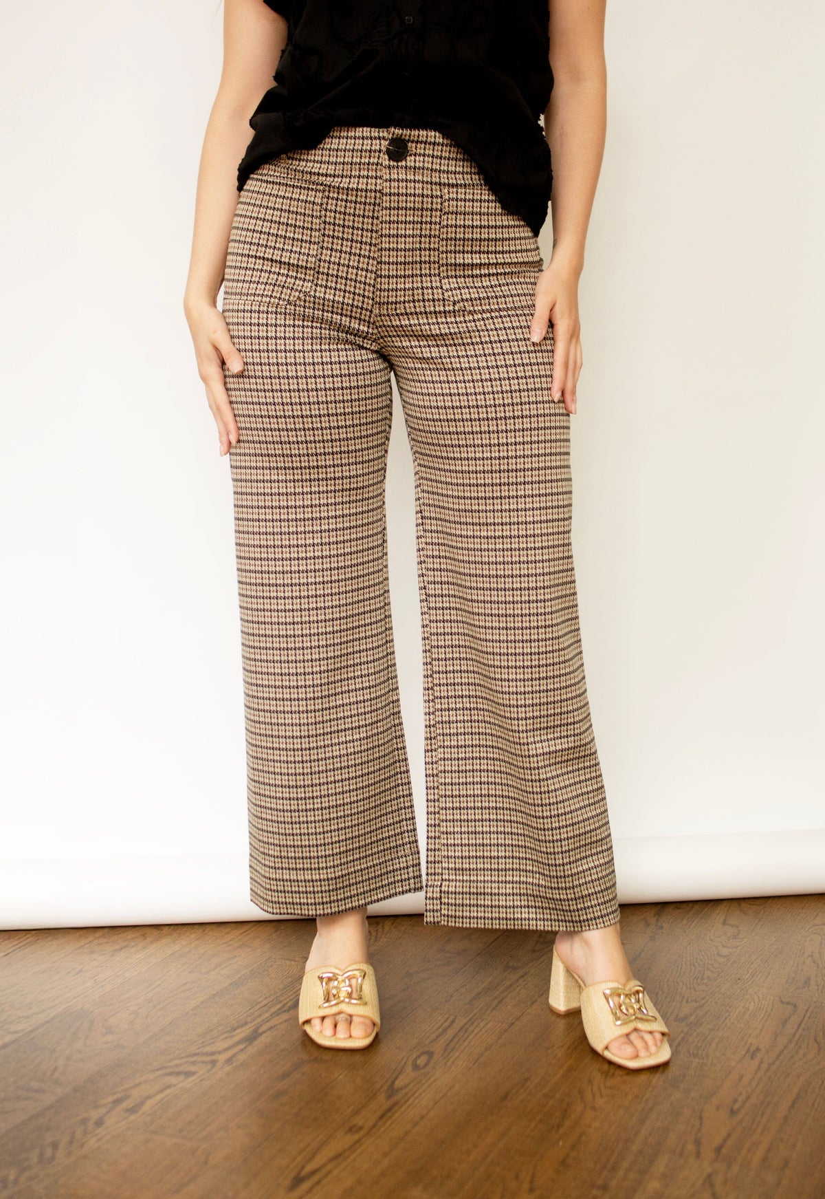 Houndstooth Straight Leg Ankle Pants– Stella & Grace Boutique