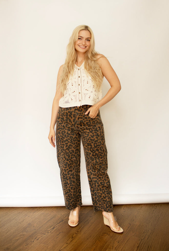 Natural Crochet Knit Top