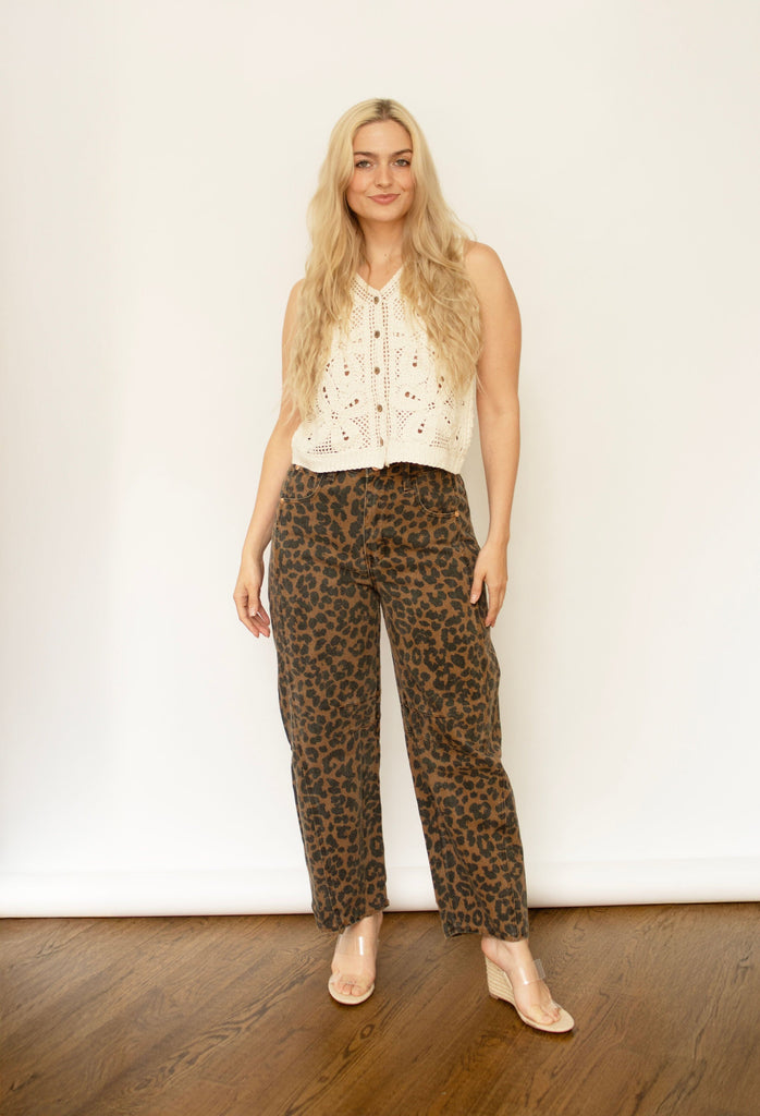Natural Crochet Knit Top