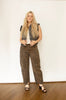 Charcoal Ruffle Detail Denim Vest
