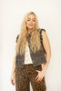 Charcoal Ruffle Detail Denim Vest