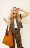 Charcoal Ruffle Detail Denim Vest