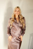 Mauve Brown Shirt Collar Dress