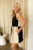Suede Color Block Shift Dress
