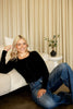 Black Ribbed Cardigan Top