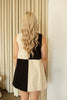 Suede Color Block Shift Dress