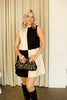 Suede Color Block Shift Dress