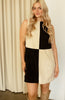 Suede Color Block Shift Dress