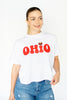 White Cropped OHIO Tee