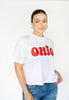 White Cropped OHIO Tee