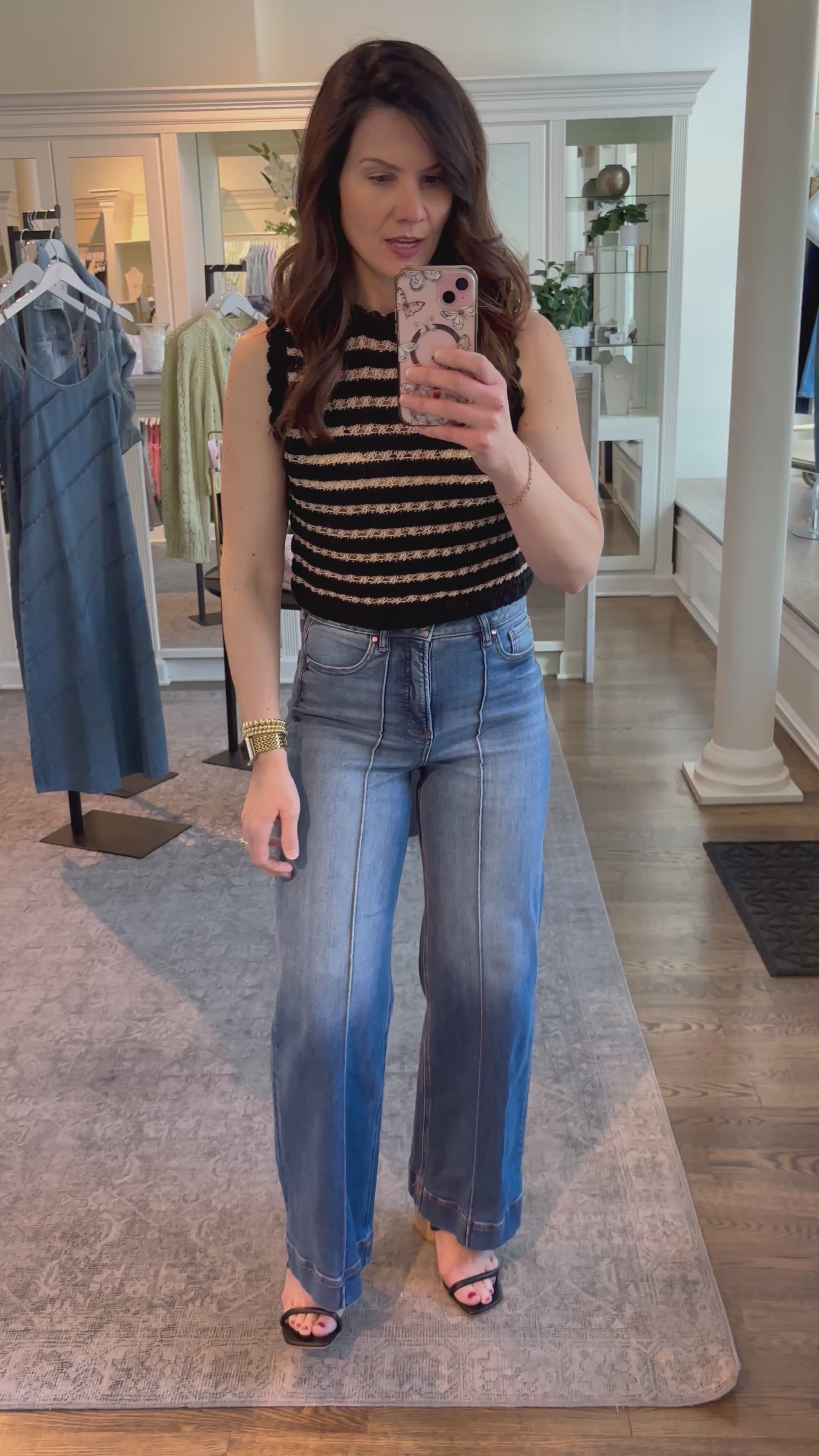 Melange Tan Cropped Cotton Top