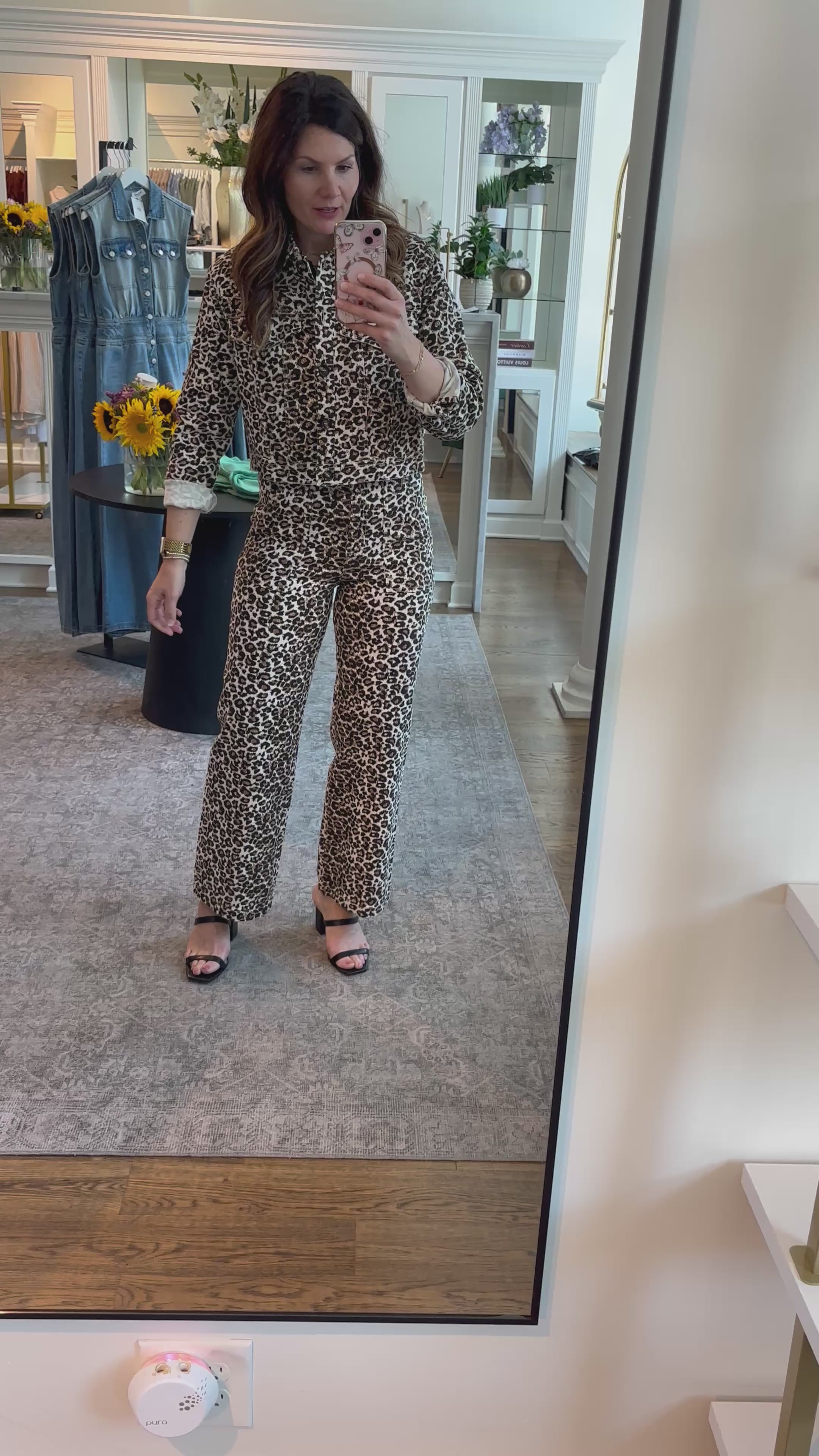 Washed Leopard Print Short Jacket