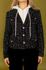 Navy Tweed Layered Jacket