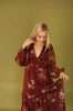 Burgundy Floral Maxi Dress