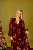 Burgundy Floral Maxi Dress