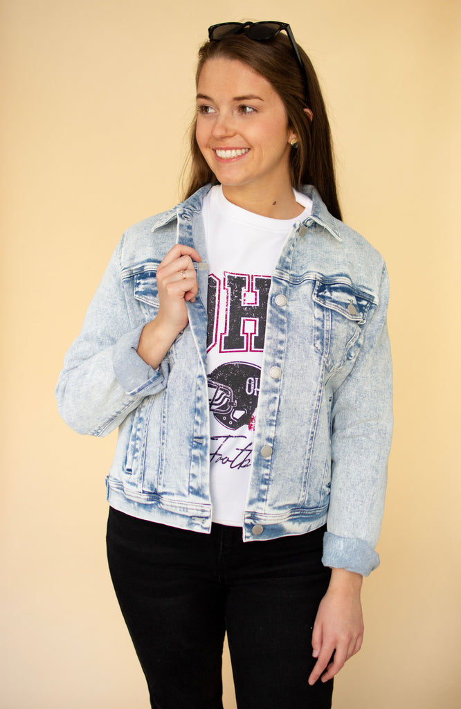 Acid Wash Distressed Vintage Denim Jacket