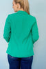 Emerald Green Shirred Sleeve Blazer