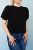 Black Scallop Hem Detail Top