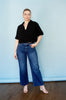 Black Short Sleeve Denim Shirt