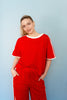 Red Casual Track Style T-Shirt