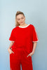 Red Casual Track Style T-Shirt