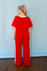 Red Casual Track Style Pants