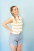 Striped Collar Polo Knit Sweater Vest