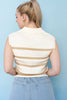 Striped Collar Polo Knit Sweater Vest