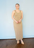 Lt Olive Twisted Strap Tank Midi Dress